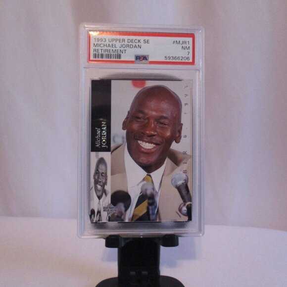 1993 UPPER DECK SE MICHAEL JORDAN RETIREMENT #MJR RETIREMENT NM PSA 7 - Picture 3 of 3